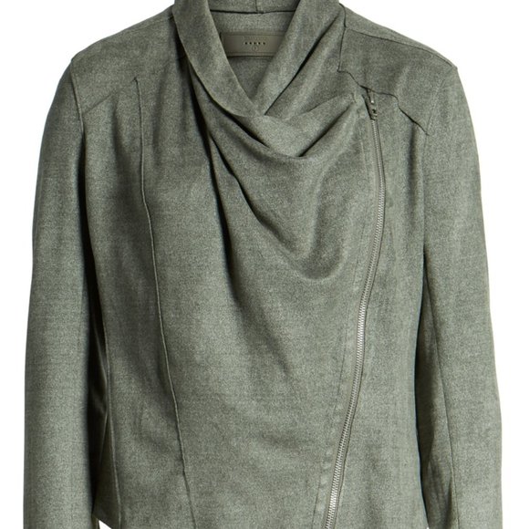 BLANK NYC FAUX SUEDE DRAPE JACKET GREY - Picture 5 of 6